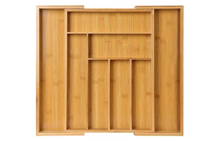 Bamboo Expandable Drawer Organizer for Utensils